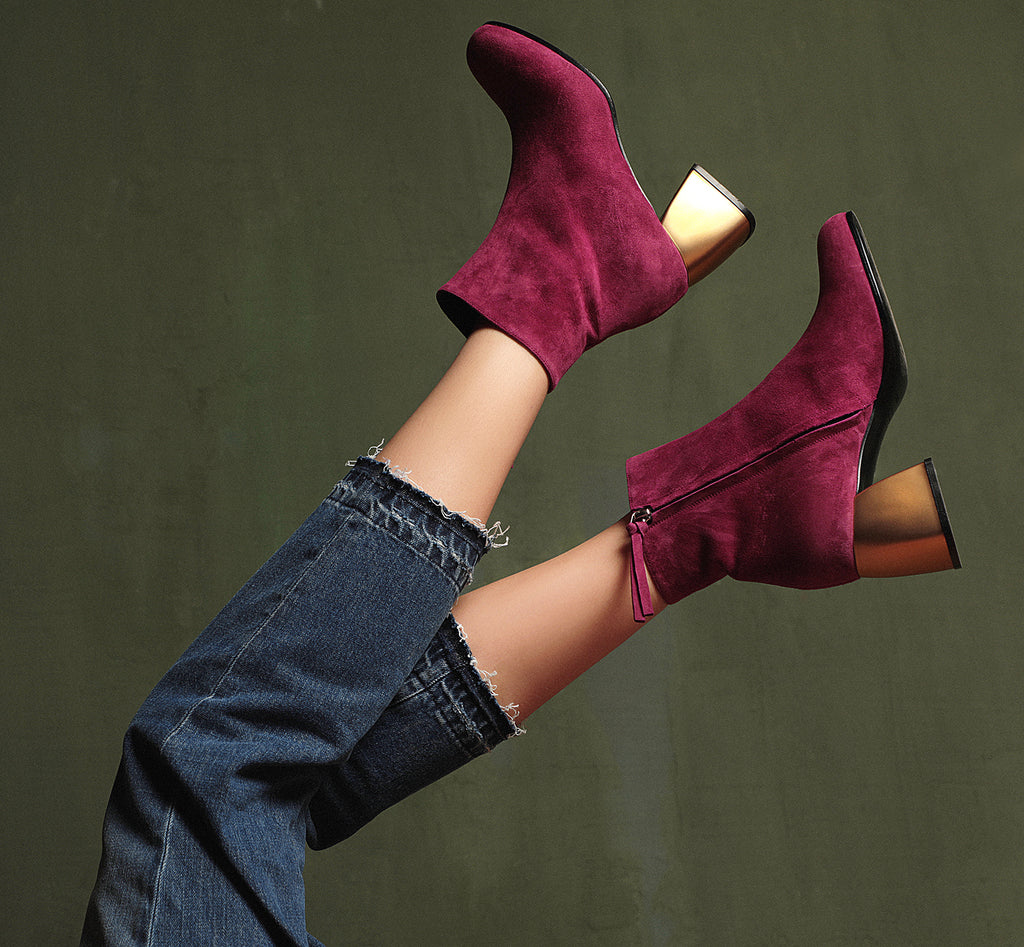 Fashionable Chaos 60 Burgundy Boots for Ladies